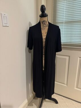 Outlook Black long cardigan with Short Sleeves